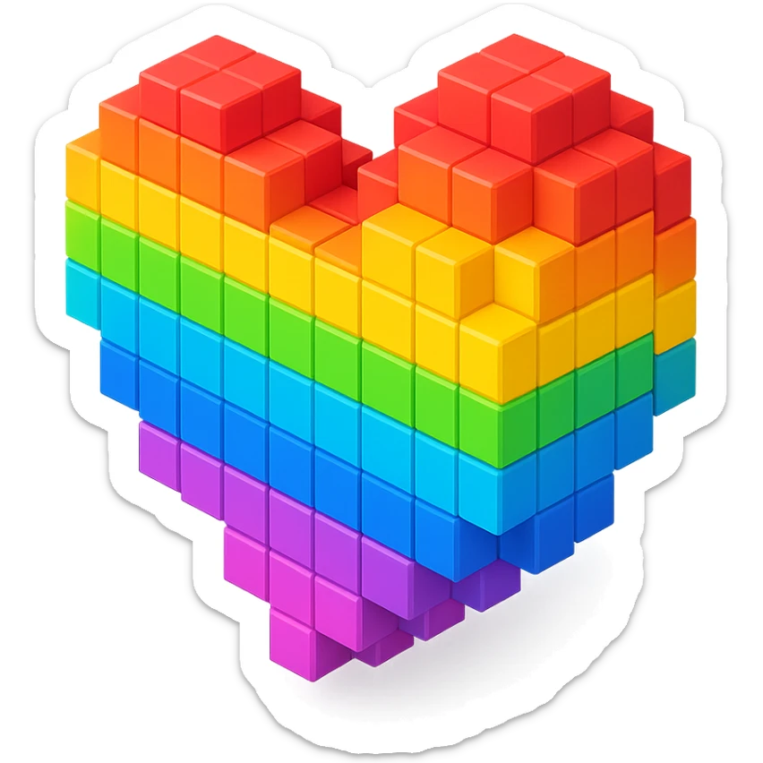 Heart rainbow  sticker