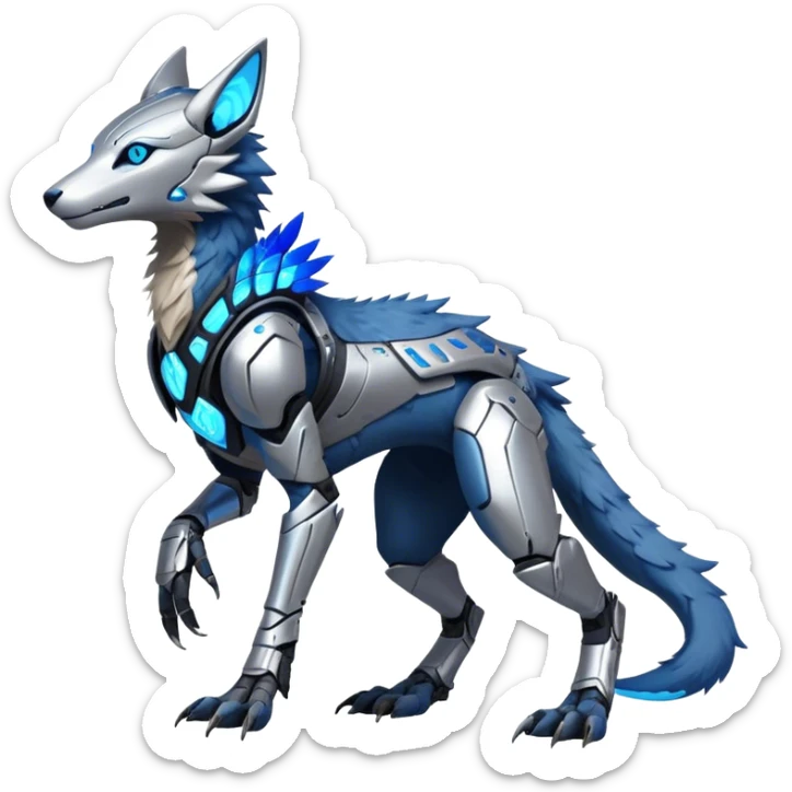 Modern Futuristic Cyborg-Vernid-Sergal-Trico-species by LiLaiRa full body sticker