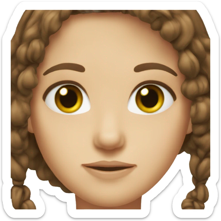 Brown hair girl green eyes sticker