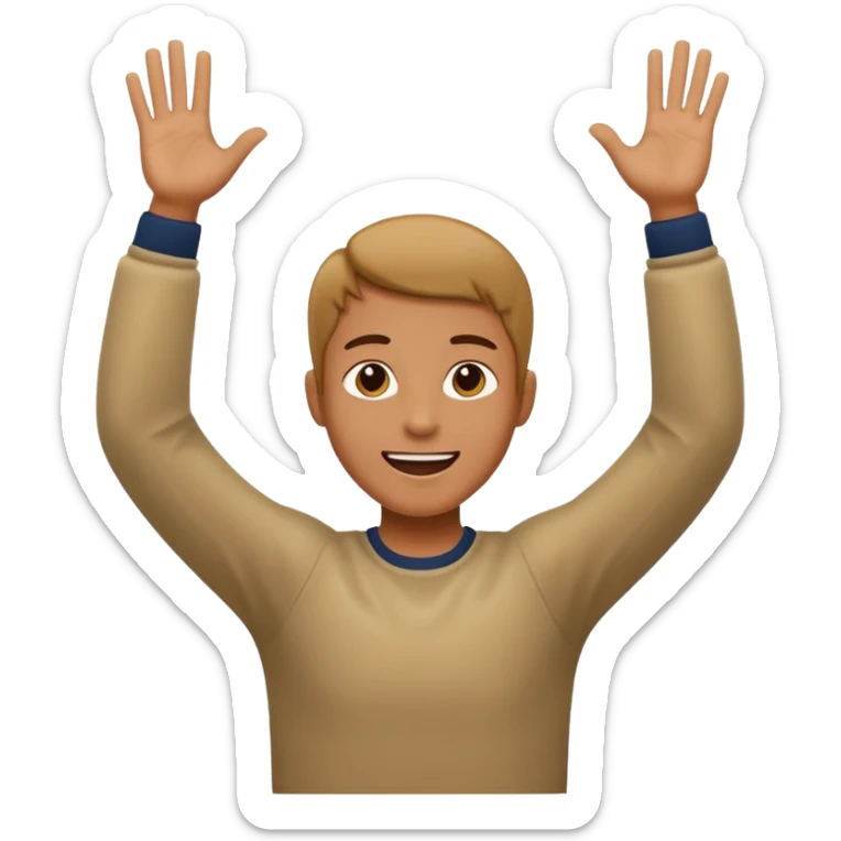 A person with the arms opened like the celebration of bellingham sticker