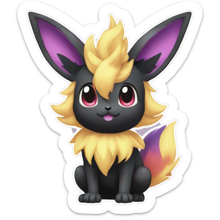 Colorful Dark Edgy Kawaii Eeveelution-Cute-Pokémon-fusion full body sticker