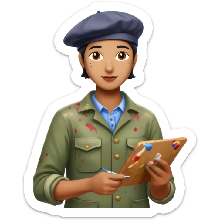 SPAM artist painting en plein aire in paris landscape  sticker