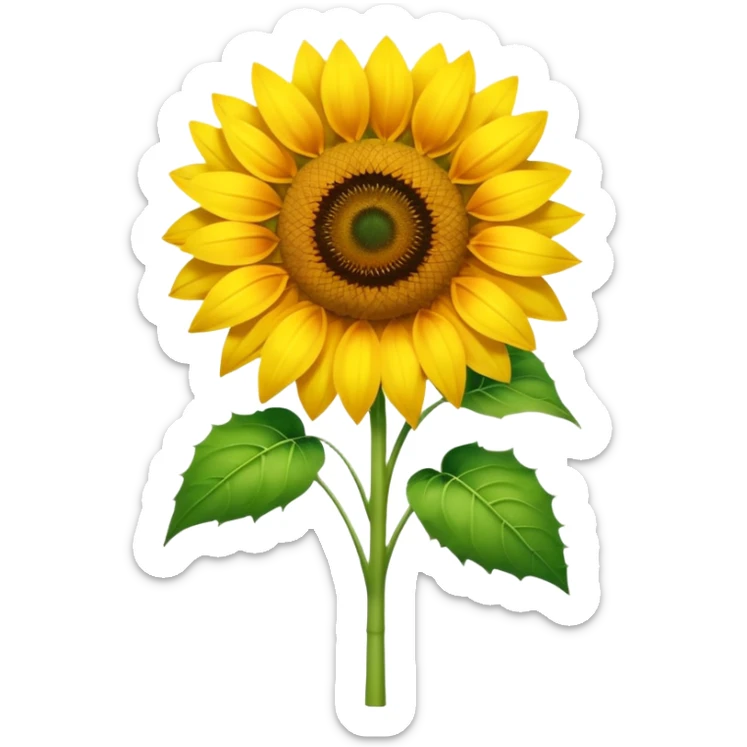A bright, realistic sunflower with vivid yellow petals and a detailed center. The stem is extremely long, thin, and vibrant green, stretching vertically and occupying most of the image. Natural style, soft lighting, simple background to highlight the flower’s tall, slender shape. sticker