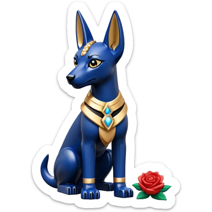  Short-eared Lego Black lapis rose-gold beautiful female anubis puppy floor statue posed  sticker