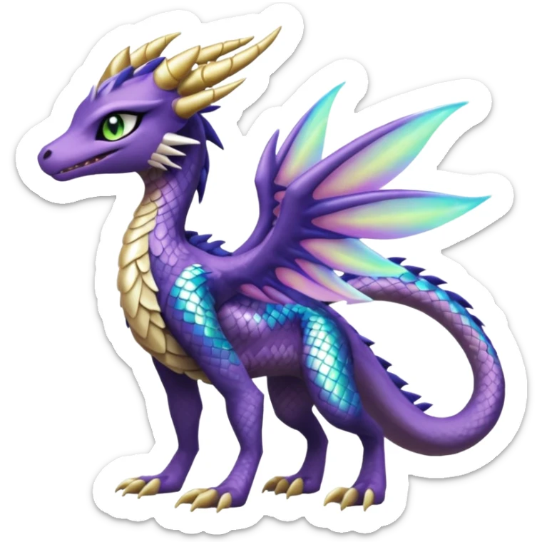 Badass edgy cool realistic Meloetta-Sergal-Cresselia-Palkia-Spyro-Fakémon-creature-hybrid sticker