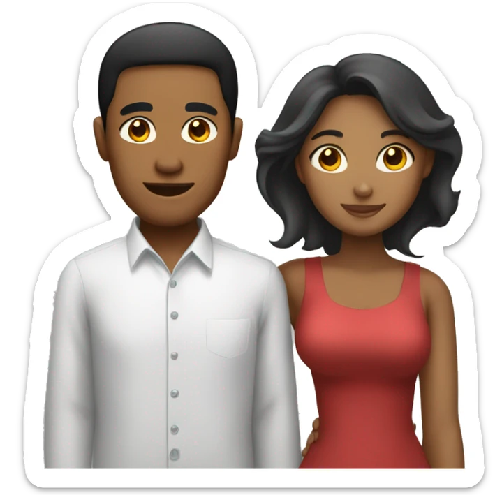 Filipino Man and Haitian Woman Couple sticker