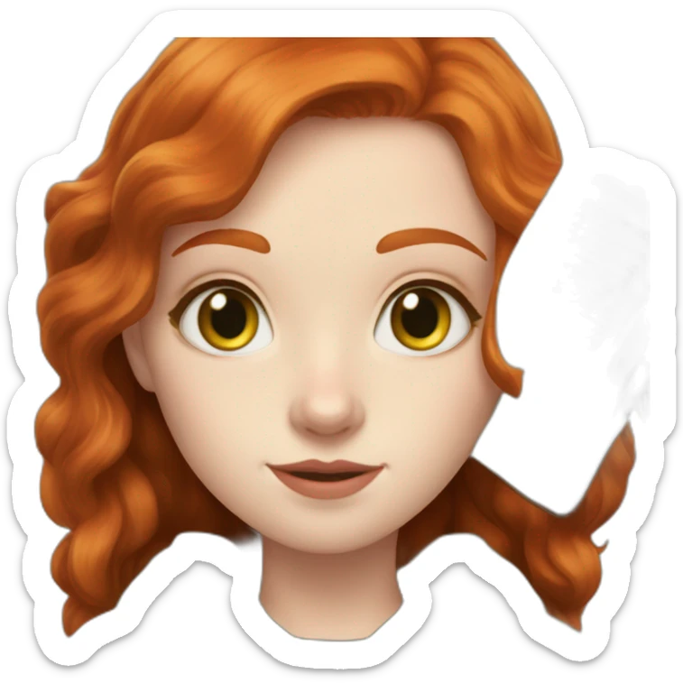 gryffindor Redhead with green eyes pale skin with freckles reading a book sticker