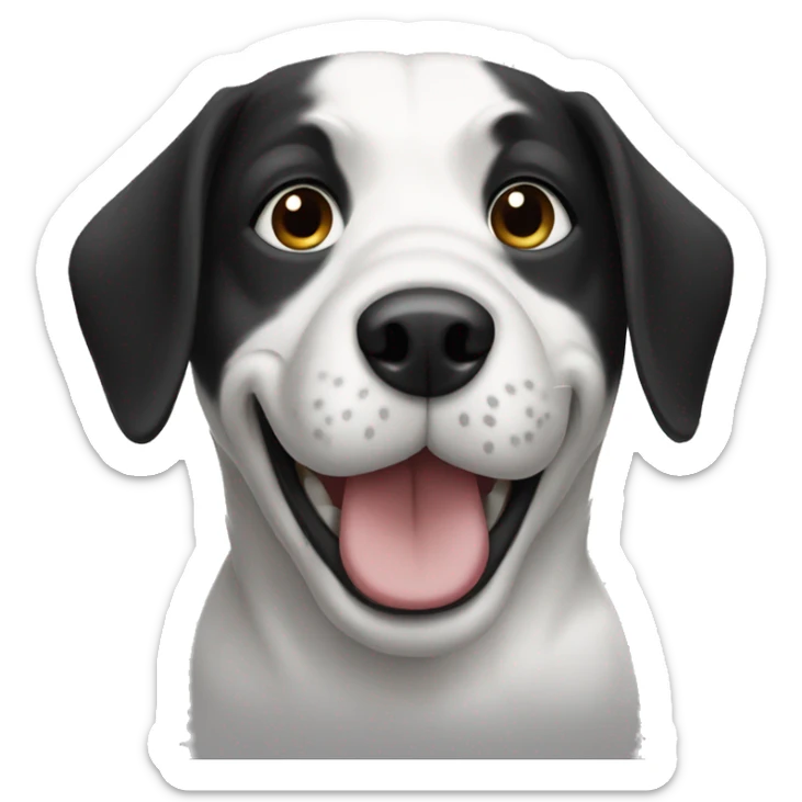 Black and white dog  sticker