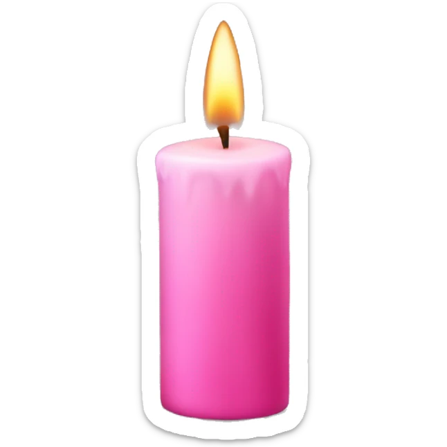 Pink candle sticker