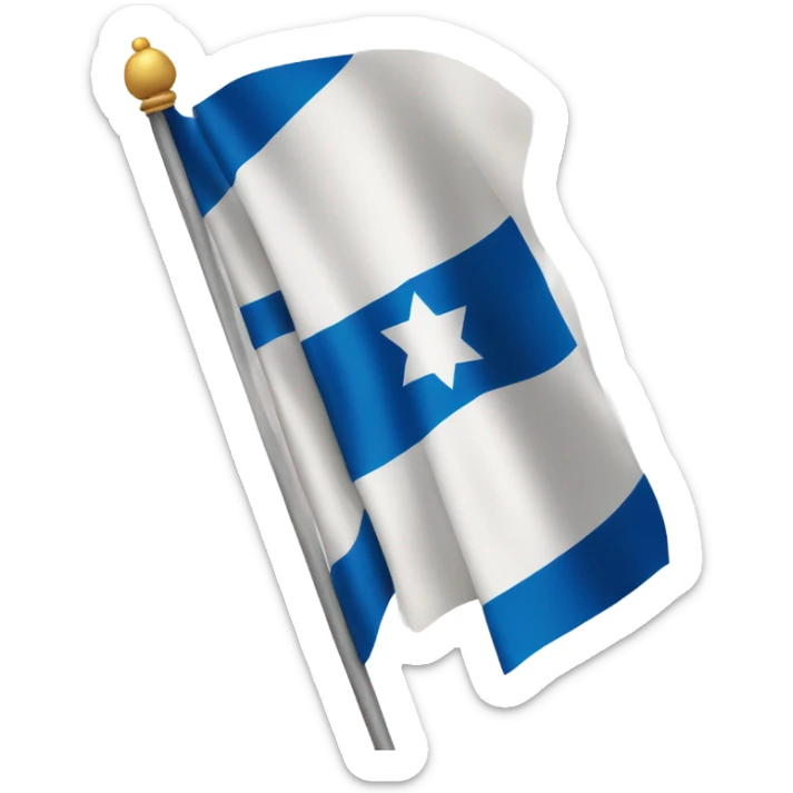 Generate a yellow ribbon around the flag of Israel of Israel sticker