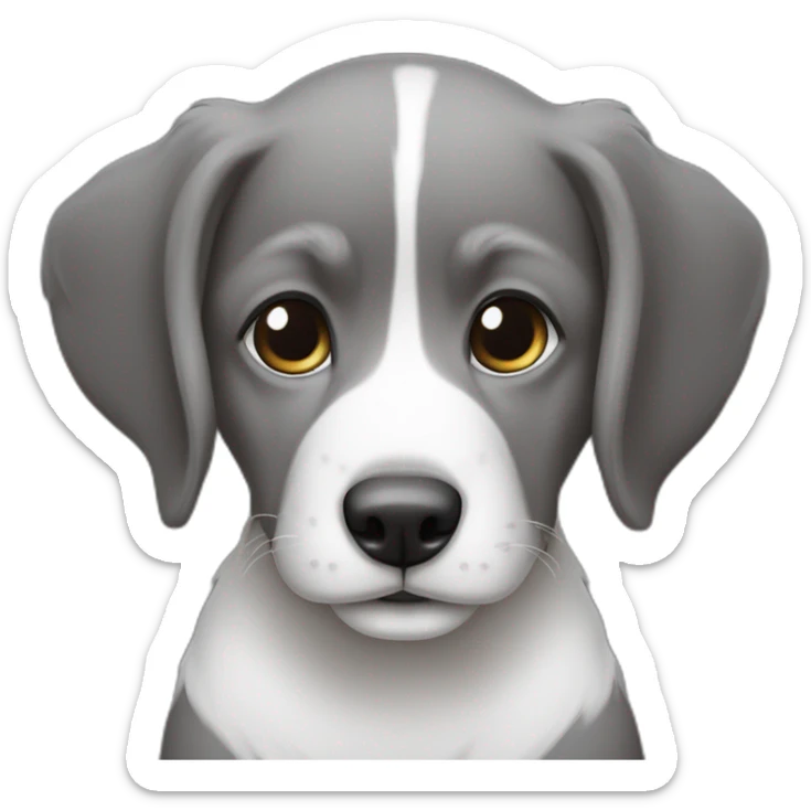 Un chiot americain staff gris très foncer avec des petite tache blanche sticker