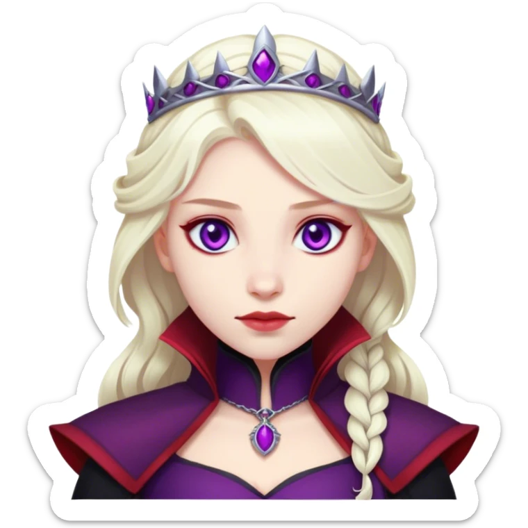 Targaryen Princess with purple eyes, wearing black and red only. sticker