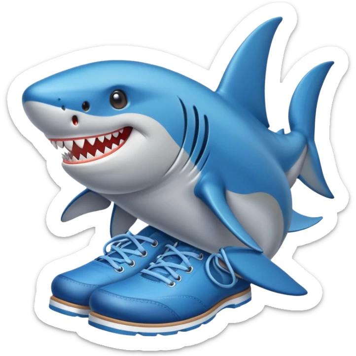 Tiburón con zapatos azules  sticker