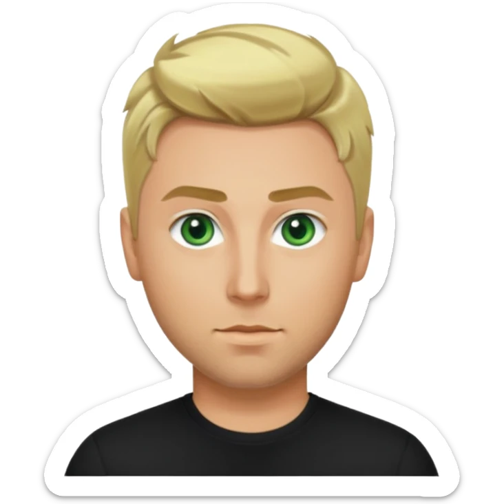 Lance Bass green eyes, blonde hair, black shirt sticker