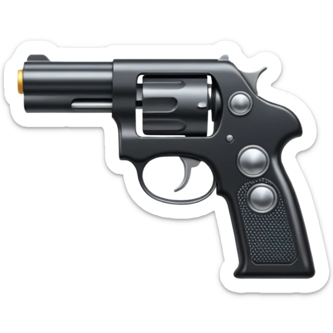   Un emoji con una nueve milímetro que sea realista sticker