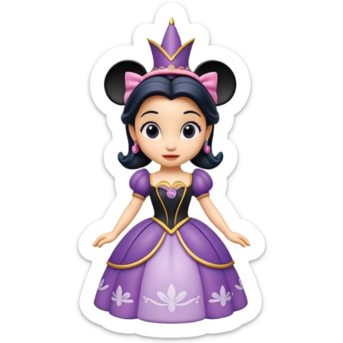 Isolated, detailed illustration of the most the most incredibly beautiful realistic Disney 
figurine imaginable, toy style. sticker
