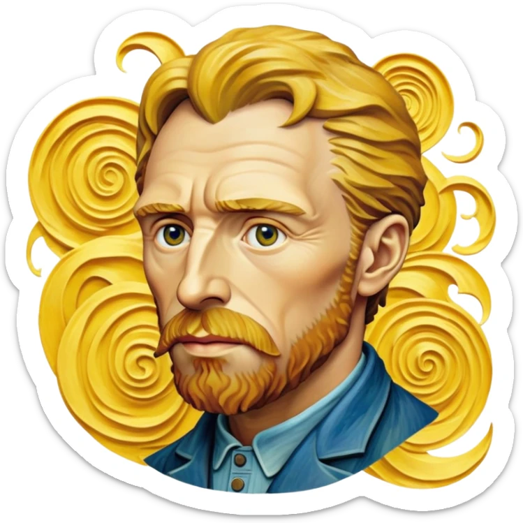 cinematic-realistic-vincent-van-gogh-pop-culture-emoji,-featuring-an-expressive-portrayal-inspired-by-the-legendary-painter-rendered-with-dynamic,-swirling-textures-and-artistic-lighting. sticker