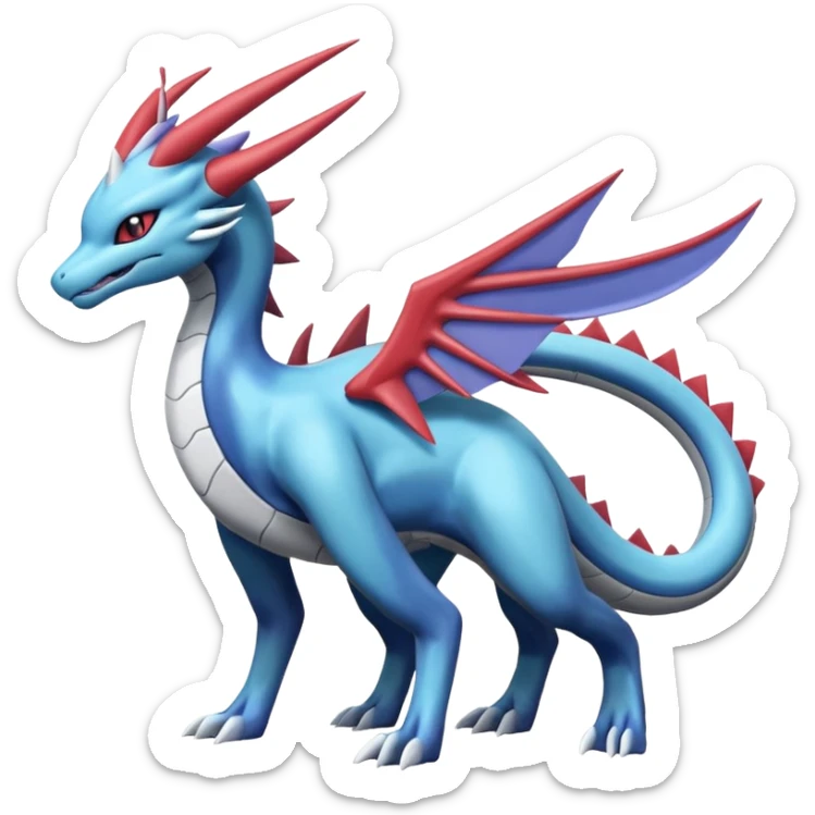 Amaura-Suicune-Salamence-Dialga-Fakémon-hybrid-creature (full body)  sticker