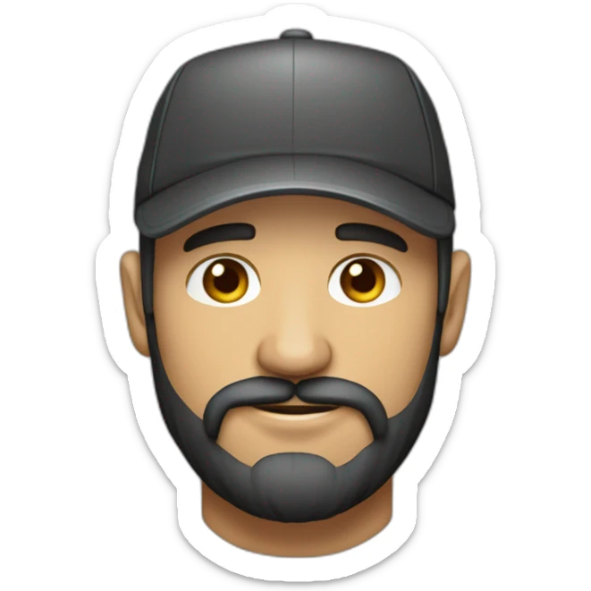 Hombre trigueño fuerte de 30 años con barba y gorra  sticker