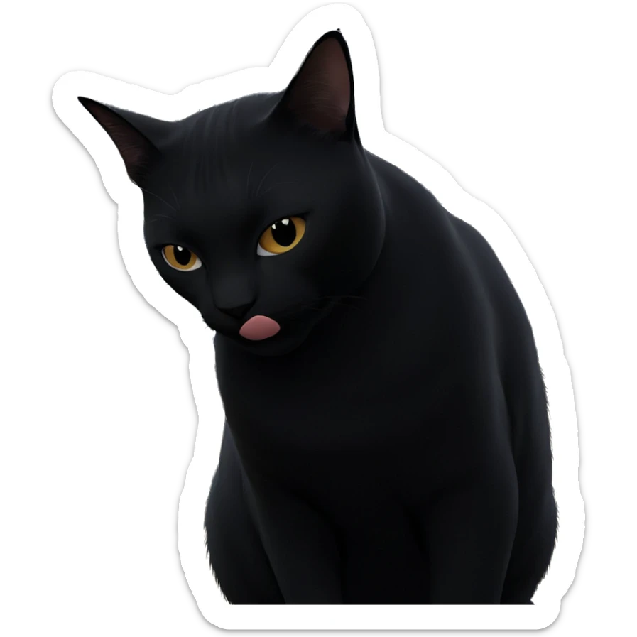 solitary cat in serene setting sticker