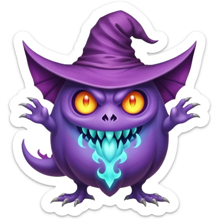 Mismagius-Misdreavus-Ghastly-Haunter-Fakémon-hybrid-creature (full body)  sticker