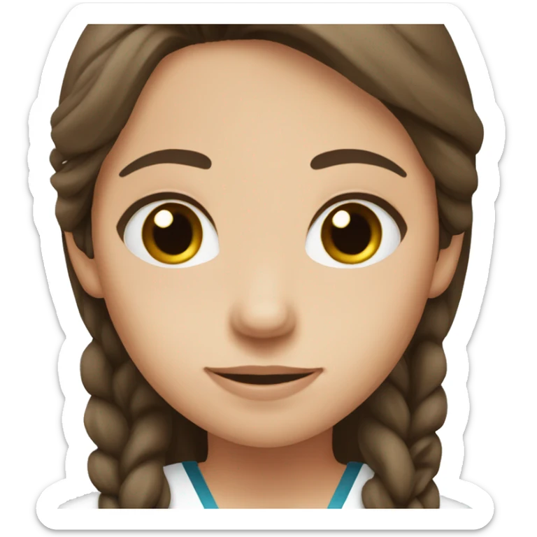Cute Brunette long hair, doctor, fair skin, black eye color sticker