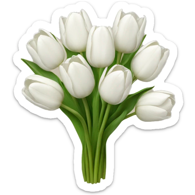 white tulip bouquet  sticker