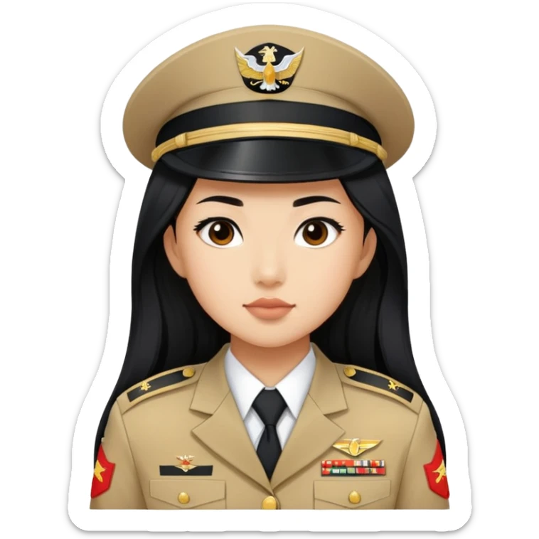 Asian girl with long black hair in the U.S. Marine Corps sticker