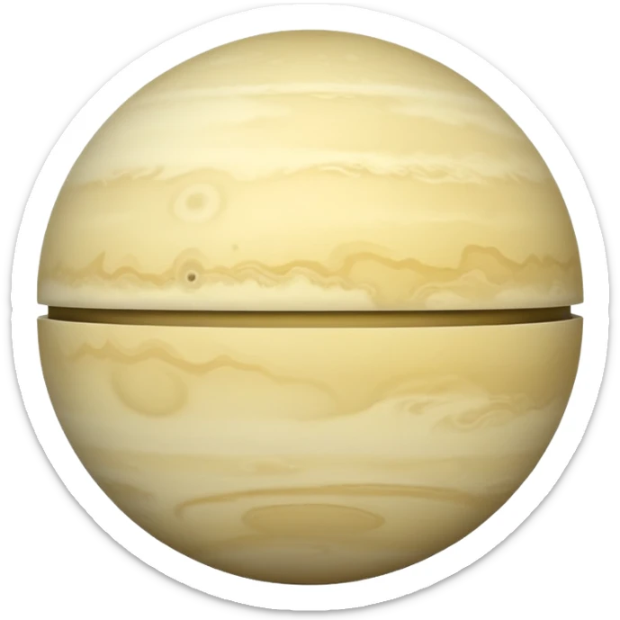 Venus planet emoji, pale yellowish-white sphere, covered in thick, smooth fog, no visible surface features, simple and round sticker