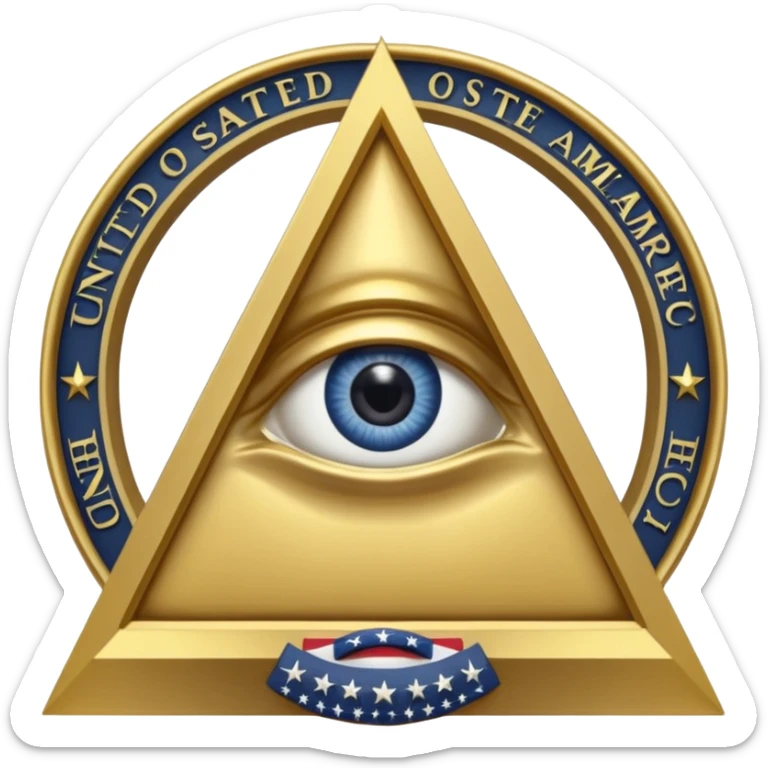 Great seal of the United States of America, the eye into triangle, illuminati symbol sticker