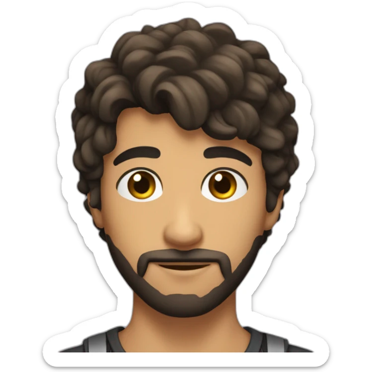 25 year old male with olive skin and dark hair and dark scruffy beard sticker