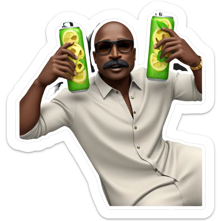 stylish dark-skinned man posing sticker