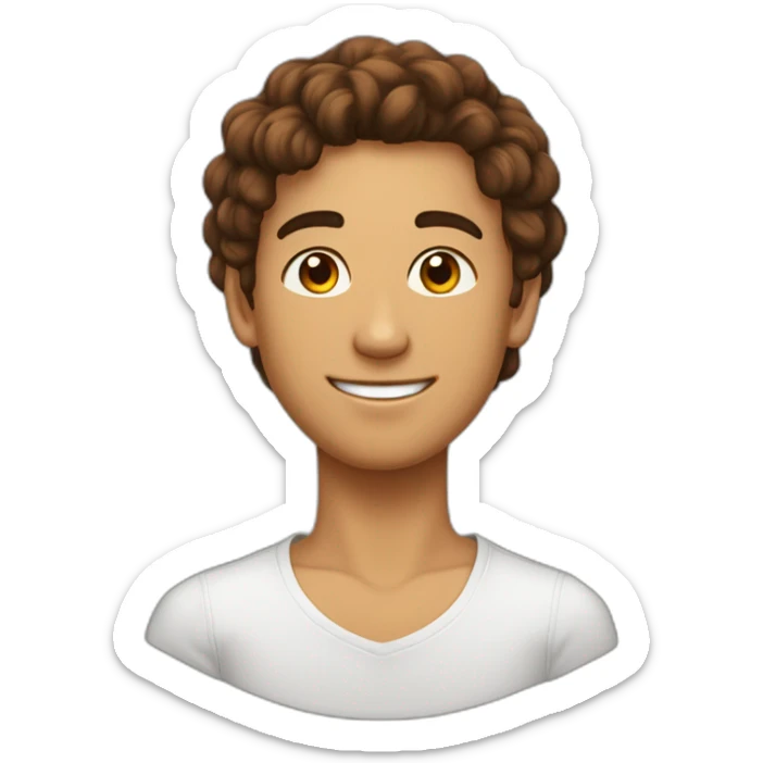 Un jeune homme avec des cheveux marrons, des lunnettes de soleil noires une chaîne autour du cou sticker