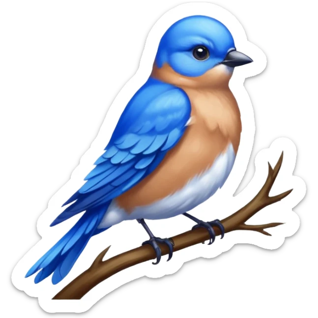 a bluebird emoji in an oil painting style sticker