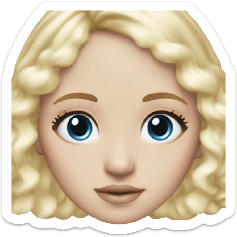 ocean blue doll eyes, blonde hair, feminine, pink, girl, angelic sticker