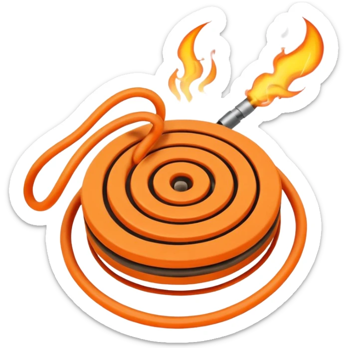 a burning mosquito coil spinning in the place of a selling fan. sticker