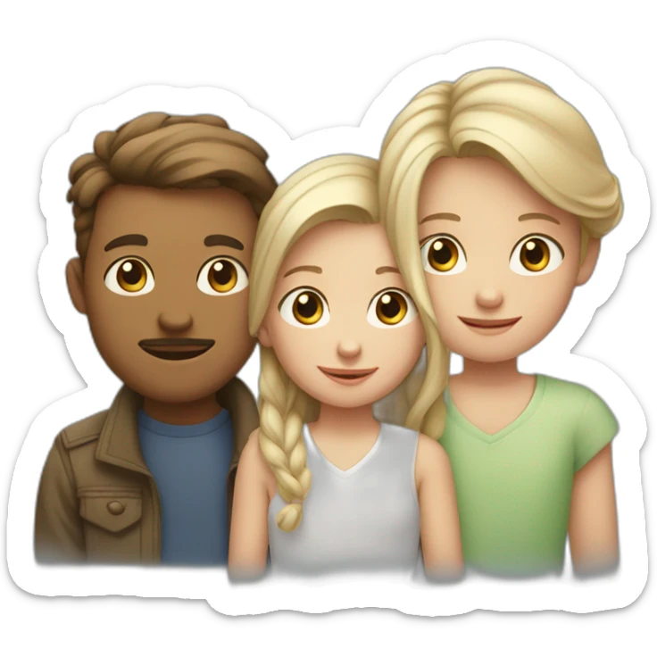 White Family with oldest boy of 5, middle son of 3 and girl of 1 sticker