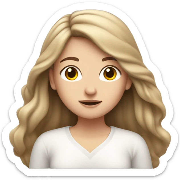 White girl with brown hairs have meditation in the mountains  sticker