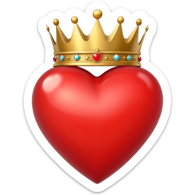 I want a red heart these emoji ❤️ and i also want a crown like this 👑 on it sticker