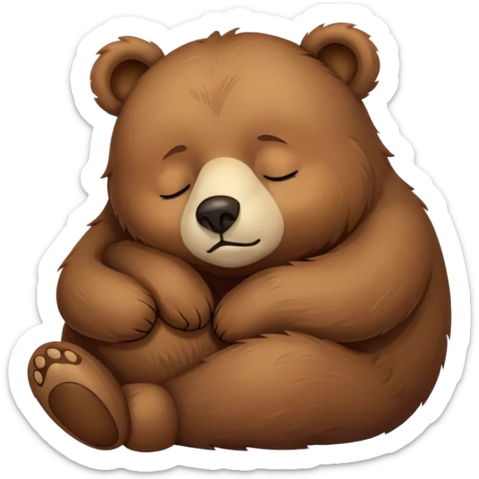 Sleepy bear sticker