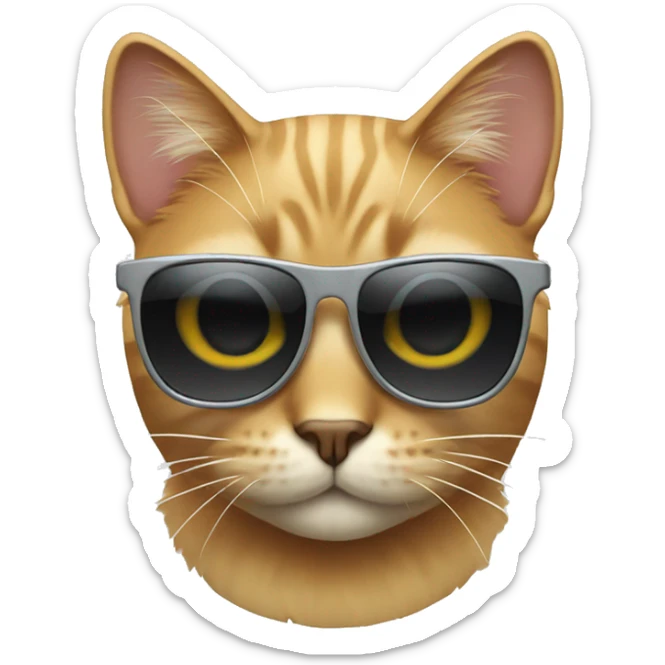 Cat with sunglasses sticker