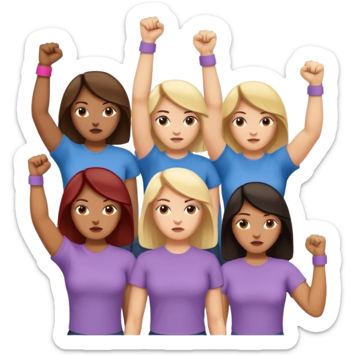 this are just a bunch of women, why this should be a good symbol for feminism? could there be a raised fist including typical feminism symbolic language? sticker