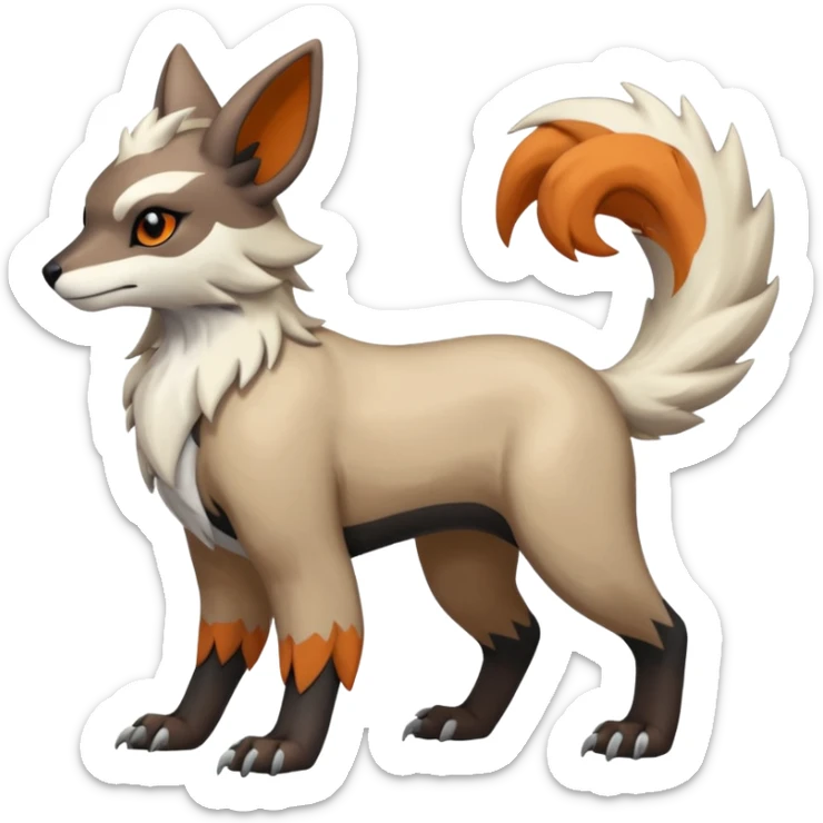 Shiny Brown Orange Bronze Black Grey White Beige Linoone-Absol-Trico-Hybrid (Full body) sticker