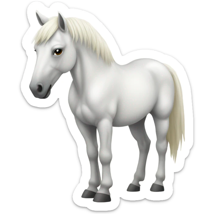 A white horse sticker