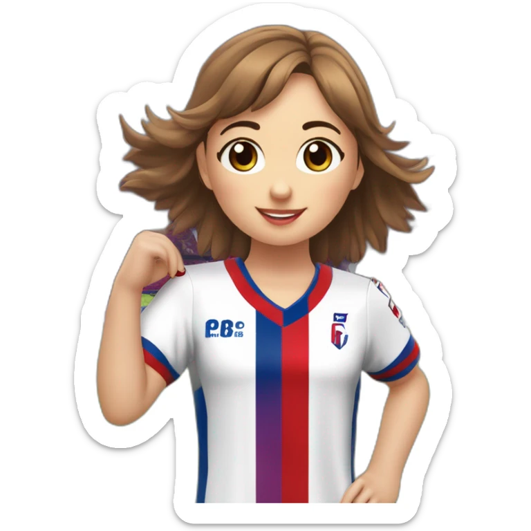 niña futbolista del equipo  SD.Eibar en el estadio Ipurúa. la camiseta es la número 4  sticker
