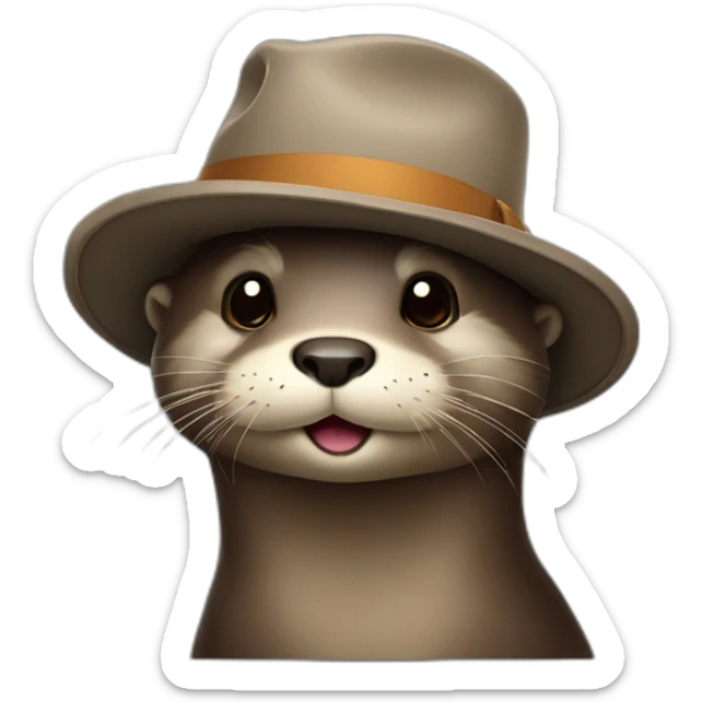 Otter in hat sticker