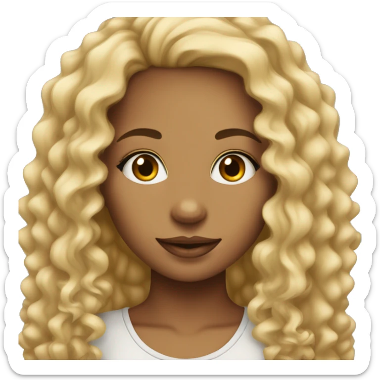 girl blonde curly hair with tan or dark skin with nose piercing sticker