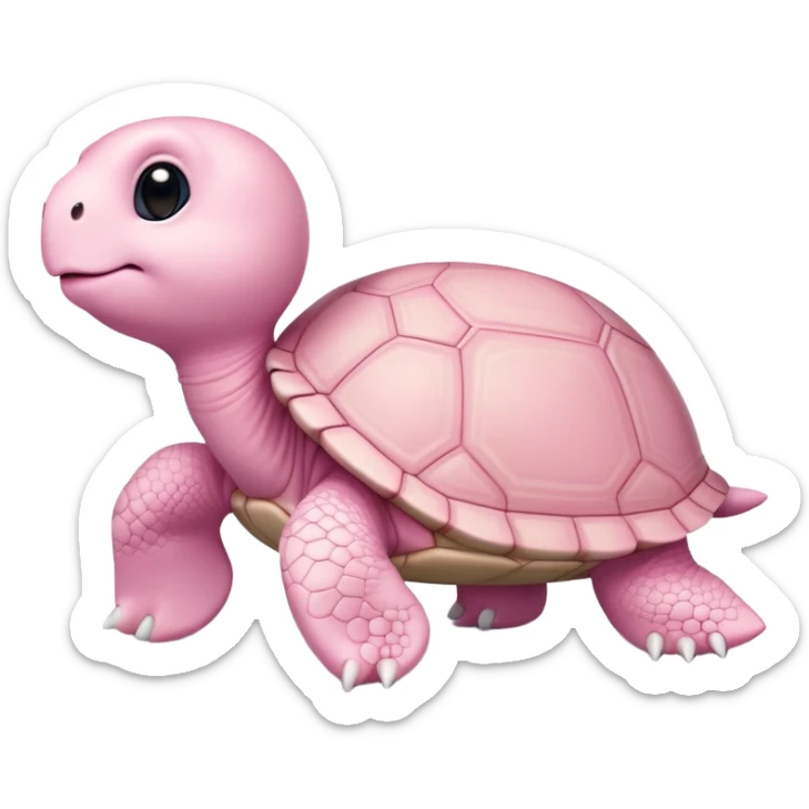light pink turtle, cute, adorable, looks like a stuffed animal with no details in skin sticker