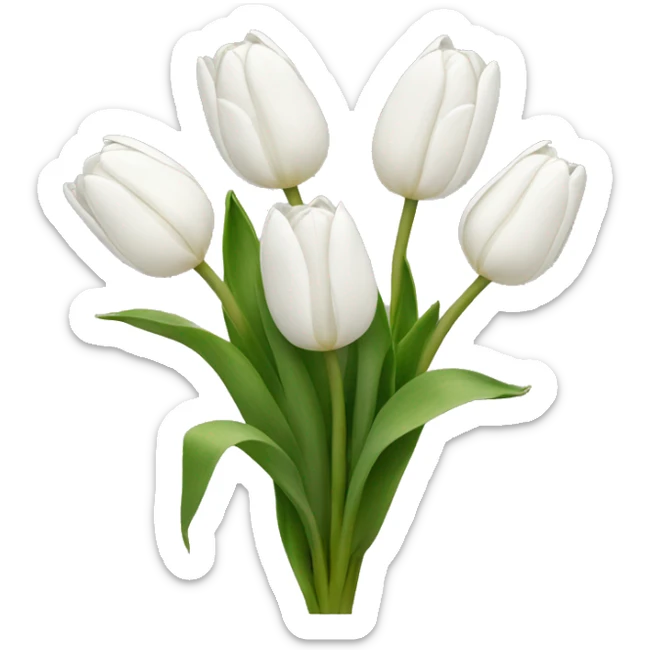 White tulips sticker