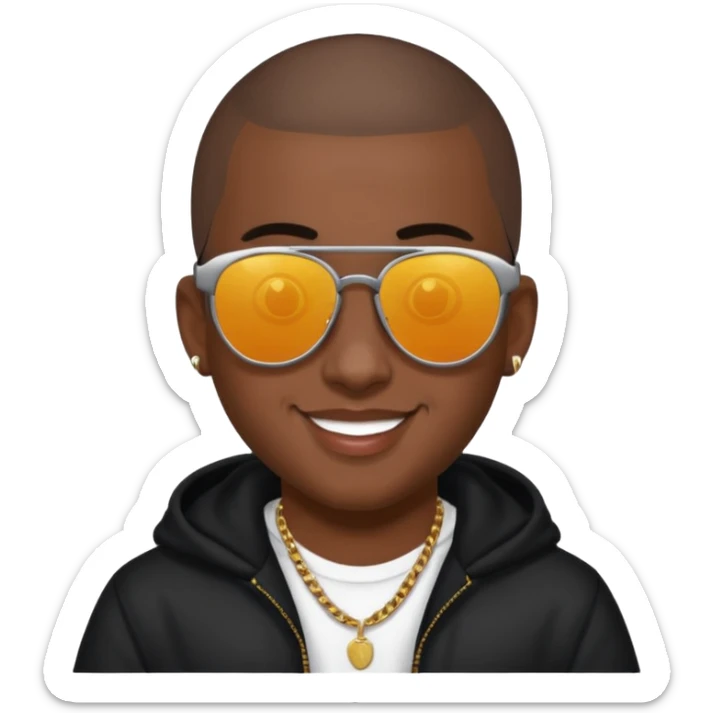 An emoji of Bad Bunny, the superstar from Puerto Rico. The singer. sticker